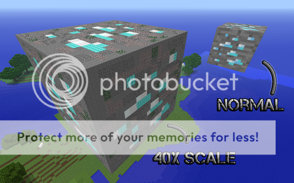Minecraft Project Scaled Diamond Ore Block 40x! Printable Version