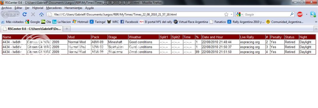 CCAR 2010 - Guardar Html (Tiempos) CCAR 2010 - Guardar Html (Tiempos)